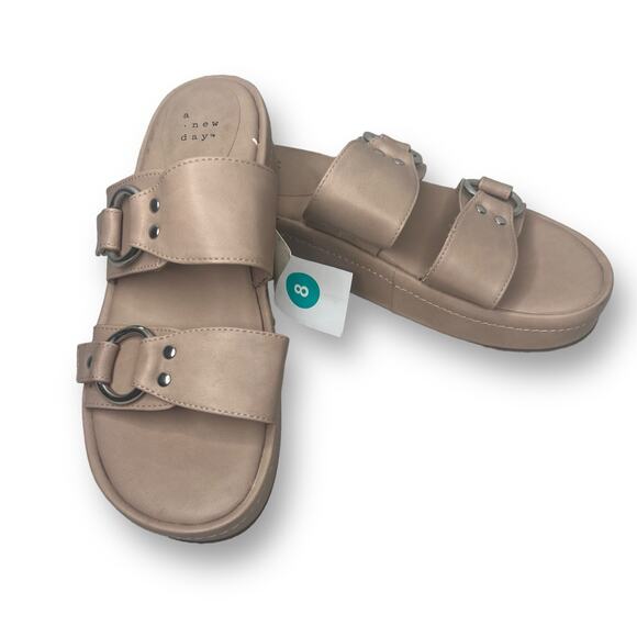 A New Day Haisley Blush Wedge Slide Sandal Casual Platform Slides Size 8 - Picture 1 of 12